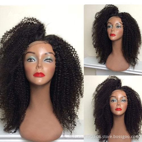 Wholesale Cheap Raw Indian Virgin Kinky Curly Human Hair Hd Full Lace Frontal Wig Natural Human Hair Transparent Lace Front Wig